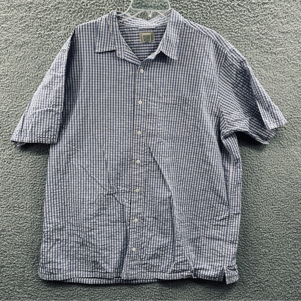 LL Bean Mens Heritage Outdoor Button Up Shirt XL Tall Plaid Cotton Rugged Casual
